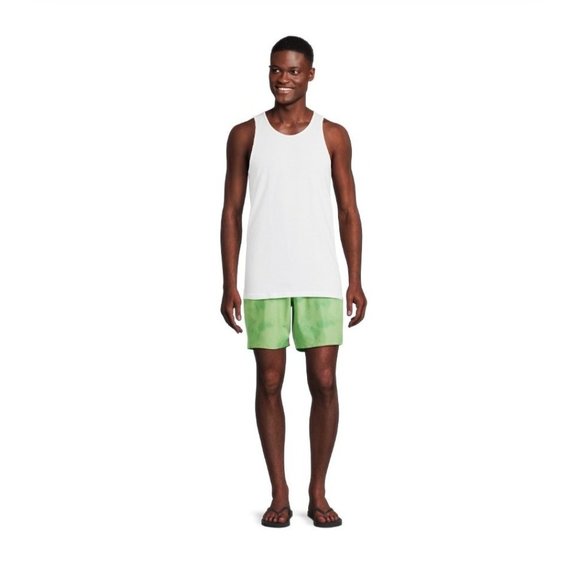 George Mens Green All Guy 8" Swim Trunks w Stretch, Size Medium NWT - Picture 3 of 5